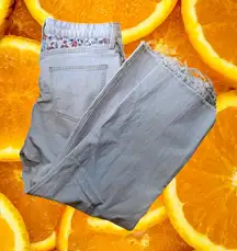 Lauren Conrad Crop Jeans‎ with Floral Design Size 14