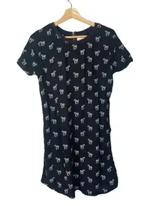 Abercrombie & Fitch A&F Black White Zebra Short Sleeve Shift Dress M