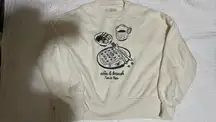 Cream Abercrombie cropped crewneck 