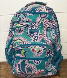 Vera Bradley Large Backpack Teal Paisley Print Large School Travel Bag