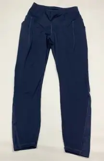 005 all in motion navy sheer leg legging size small