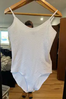 White textured bodysuit