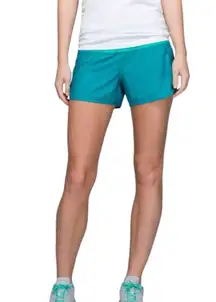 Lululemon Heathered Teal Run Times Short 4” size 6