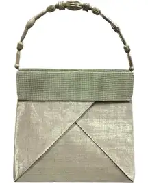 Rare Bo's Art Studio LA Silver Metallic Architectural Handbag — Wearable Art Bag