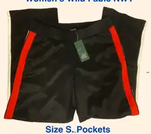 Wild Fable Black Joggers with Red and White Stripes