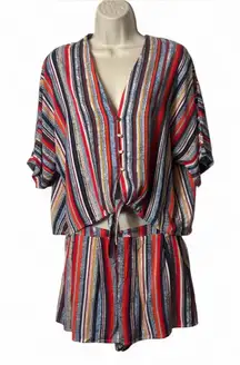 Colorful Striped‎ Top/Short Set