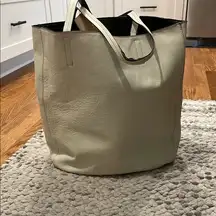 Elegant leather banana republic Cream Tote Bag