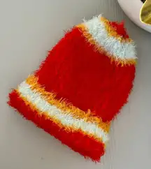 Free People hat beanie knit hat striped fuzzy textured Fall winter