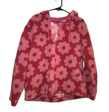 PacSun Deep Pile Fleece Sherpa Sweater Jacket Teddy M Oversize Pink Sunflower