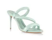 Alexander Birman Aysha Padded Leather Sandals Pistachio Womens Size 38