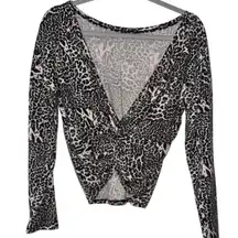POOF NEW YORK BLACK AND WHITE LEOPARD PRINT TOP Large