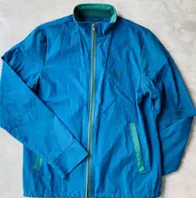 Penguin Ladies Windbreaker Blue Zip Jacket Small Rain Shell Travel Packable