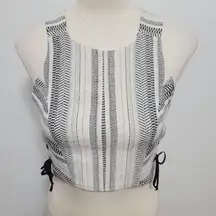 BCBGeneration black multi jacquard crop top size 2