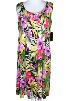 Ronnie Nicole Multicolor Tropical Floral Shift Sleeveless Dress 6 NWT