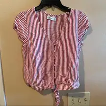 Hollister Striped Tie Front Top