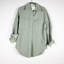 Wilfred Aritzia The Ganna Wool Collared Button Shirt Jacket Shacket Dry Basil S
