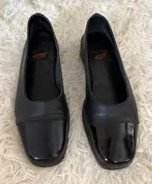 Aerosoles Black Leather Square Toe Block Heel‎ Dressy Comfort Shoes 7