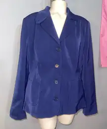 Metrostyle navy blue 4 button suit jacket blazer woman’s size 18