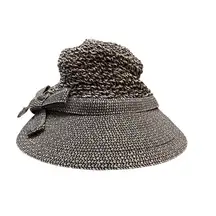 Scala Hat | Natural Paper & Nylon | Women's‎ | Front Rimmed With Bow