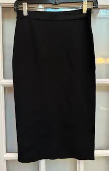 Parker Timeless Classic Elegant Black Midi Pencil Skirt Career Chic Size XS