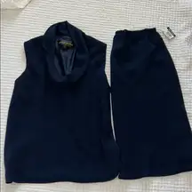 Donna Ricco Midnight Blue Sleeveless Ensemble