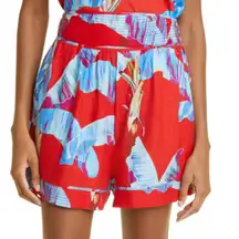 Women’s FARM Rio Sweet Jungle High Waist Linen Shorts-Ananas Red  sz small NWT