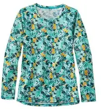 L.L.Bean Women’s UPF 50+ Long Sleeve Sun Swim Shirt Floral Print W-042 Sz L