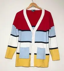 ModCloth Colorblock Knit Cardigan Sweater