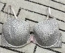 Victoria's Secret Gray Leopard Print Bra