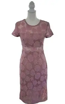 NSR Women’s Pink Lace Short Sleeve Midi Dress Size Small