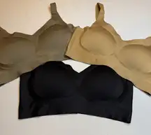 Bra Bundle Set/3 Black, Tan, and Brown all‎ Sz Large. Bought From TikTok Comfort