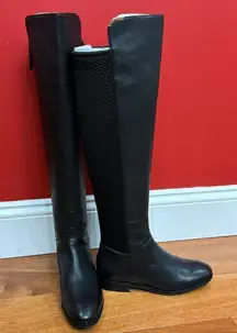 NWOT Cole Haan Dutchess Over The Knee Back Stretch Motorcycle Boots Black size 6