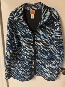 Ruby Rd Women's Size L Blue And Black Full Zip Jacket