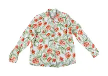 NWOT Joie Floral Linen Button Down Shirt Long Sleeve XL‎ Soft Floral Sz 10 Beach