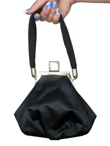 Vintage 50s Black Coin Purse Evening Bag