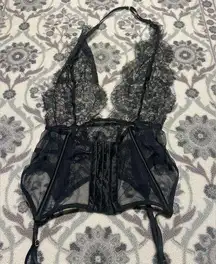 Victoria's Secret VICTORIA Secret‎ Black Lace Piece Of My Heart Corset Size Small Petite