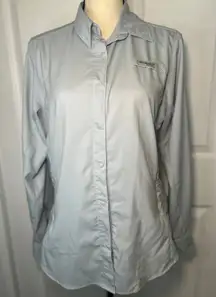 Columbia PFG Womens Long Sleeve‎ Button Up Shirt Fishing Hiking Gray Medium