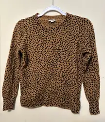 J.Crew  Layla Cashmere crewneck sweater in leopard dot Size Small‎ AQ553