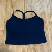 Navy Blue Spacedye Racerback Crop Tank Sz M