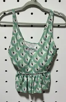 Kortni Jeane Green Patterned Women's Swimsuit Top Size M