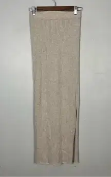 Peruvian Connection Midi Skirt Pima Cotton in tan size XS