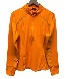 Athleta 1/2 Zip Pullover Women‎ XL Orange Long Sleeve Athletic Workout Running