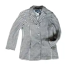 Ann Taylor Bubble Textured Tweed Houndstooth Blazer Jacket Size SP Classic Chic‎