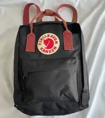 Fjallraven Kanken Mini Backpack Red & Black W Adjustable Strap