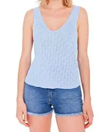 American Apparel Cable Knit Breezy Blue Tank Top