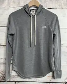 North‎ Face Hoodie Women's Small Solid Grey Drawstring Lightweight Pullover