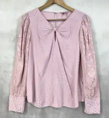 Tailored Rebecca Taylor Womens Silk Blend Blouse Size‎ 12 Pink Cottage Feminine