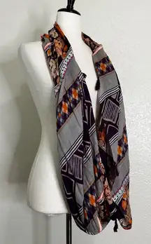 Urban Outfitters Ecote Boho Floral Tassel Infinity Circle Scarf