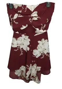 Shein Floral Strapless Romper Small