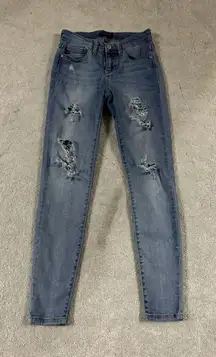 Judy Blue‎ Slim Fit Distressed Ripped High Waist Jeans Women's Size 26/3, 26x28